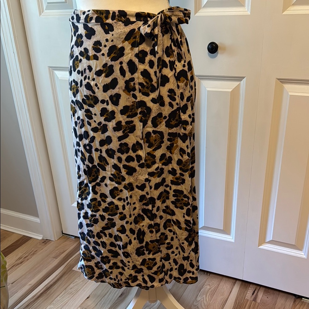 URBAN Romantics Tan Midi Wrap Skirt for Night Out
